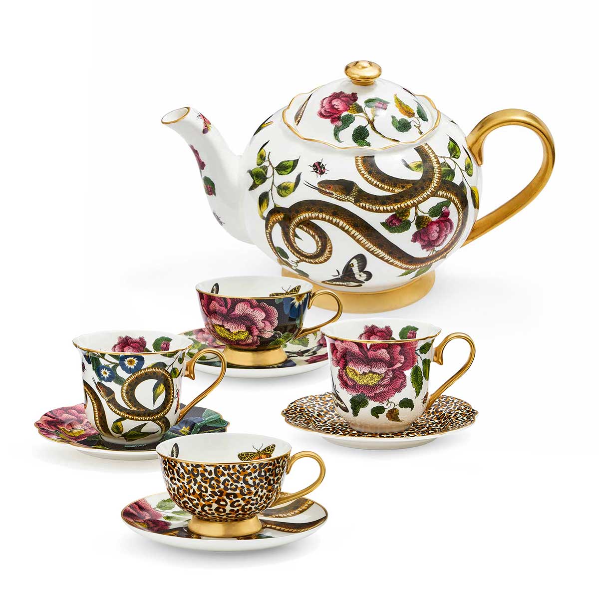 Creatures of Curiosity Teacups and Saucers with Teapot image number null